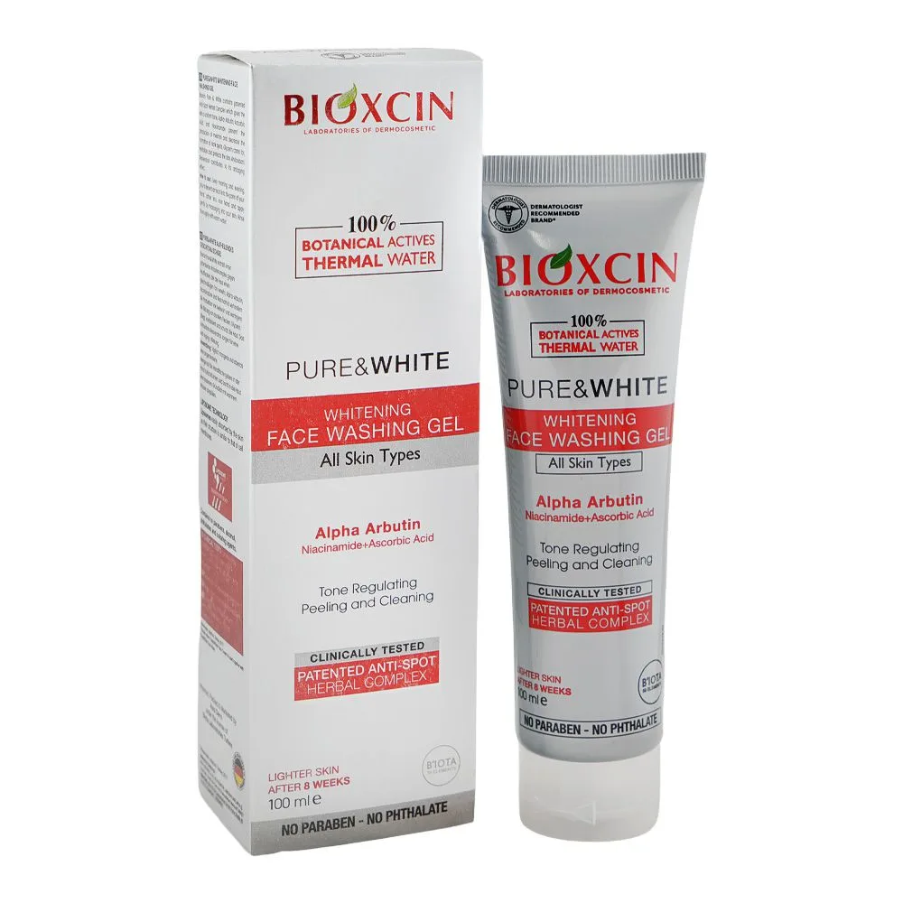 Bioxcin Pure & White Face Washing Gel, Niacinamide & Ascorbic Acid, For All Types Of Skin, 100ml