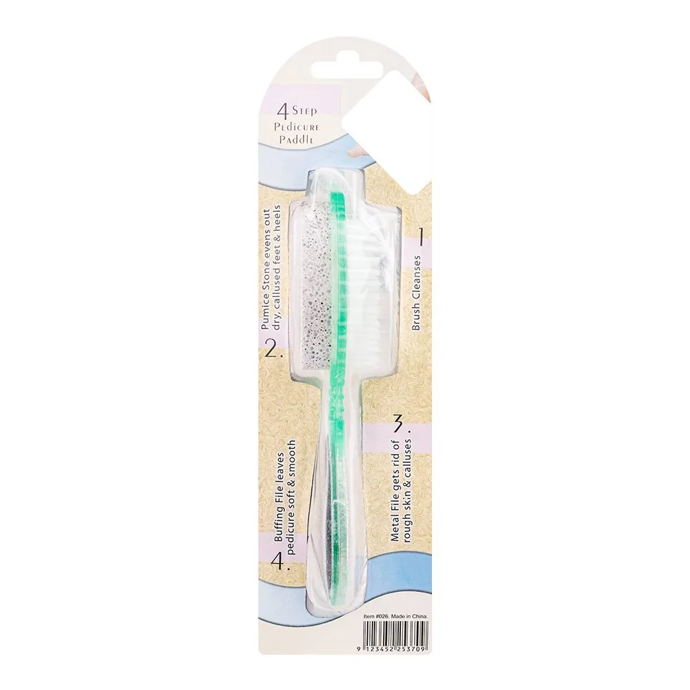 Side view of biya 4 step pedicure paddle foot filer, 026, multi color