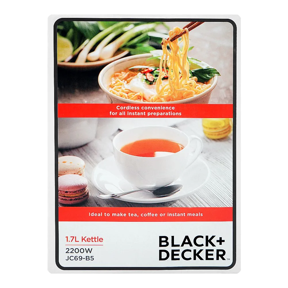 Comfortable casual black & decker electric kettle, 1700ml, 2200w, jc69-b5