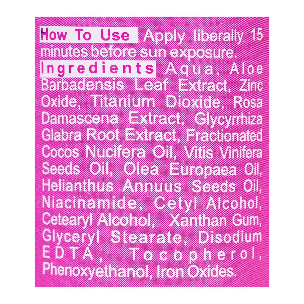 Comfortable casual bnb organic pink glow sunscreen serum, spf 60, paraben & silicon free, 50ml