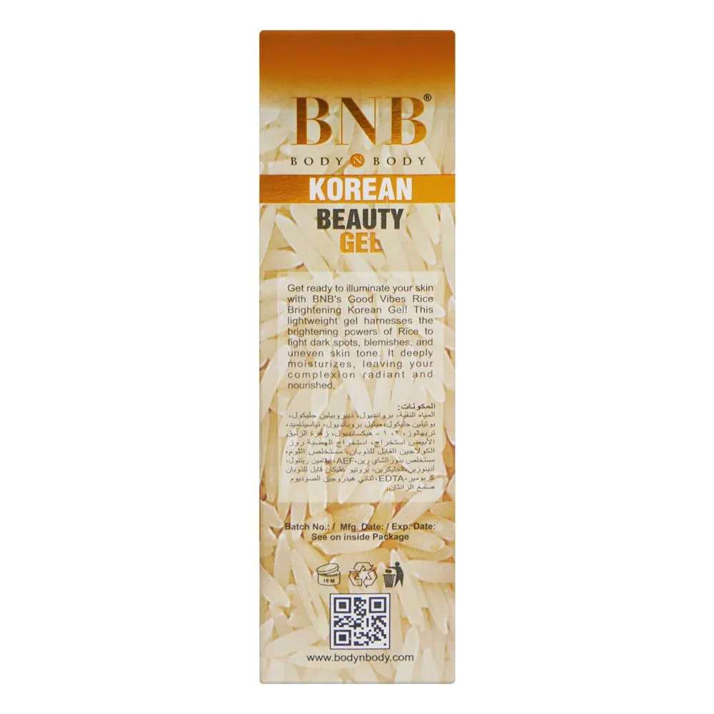 Comfortable casual bnb organic rice korean beauty gel, 30ml