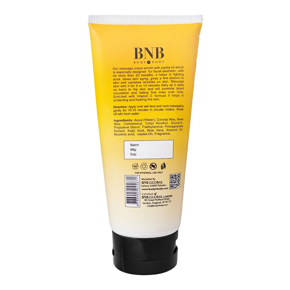 Side view of bnb organic source vitamin c massage cream, 200ml