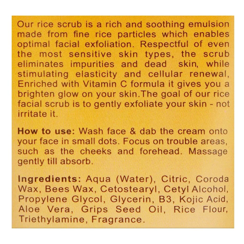 Comfortable casual bnb organic source vitamin c rice scrub, 200ml