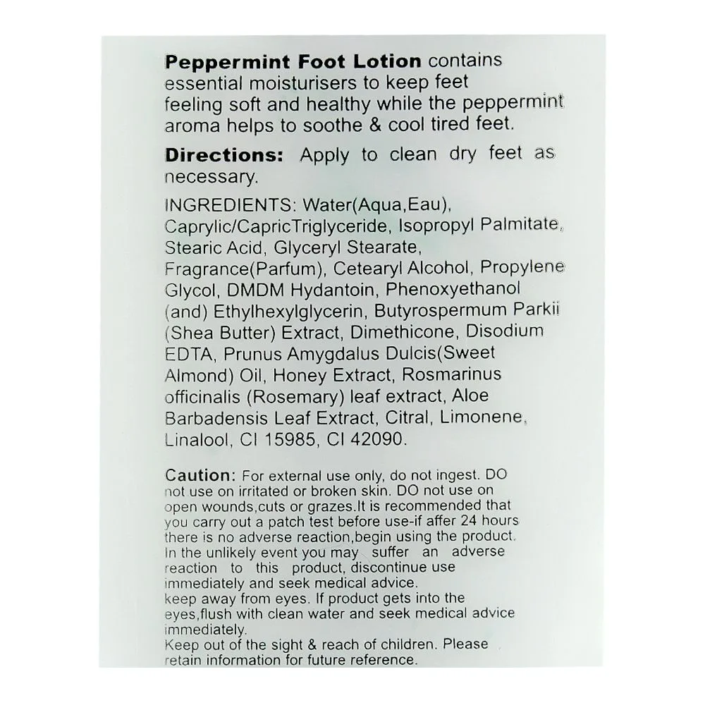 Comfortable casual body luxuries foot lotion mint, fr-102, 180ml