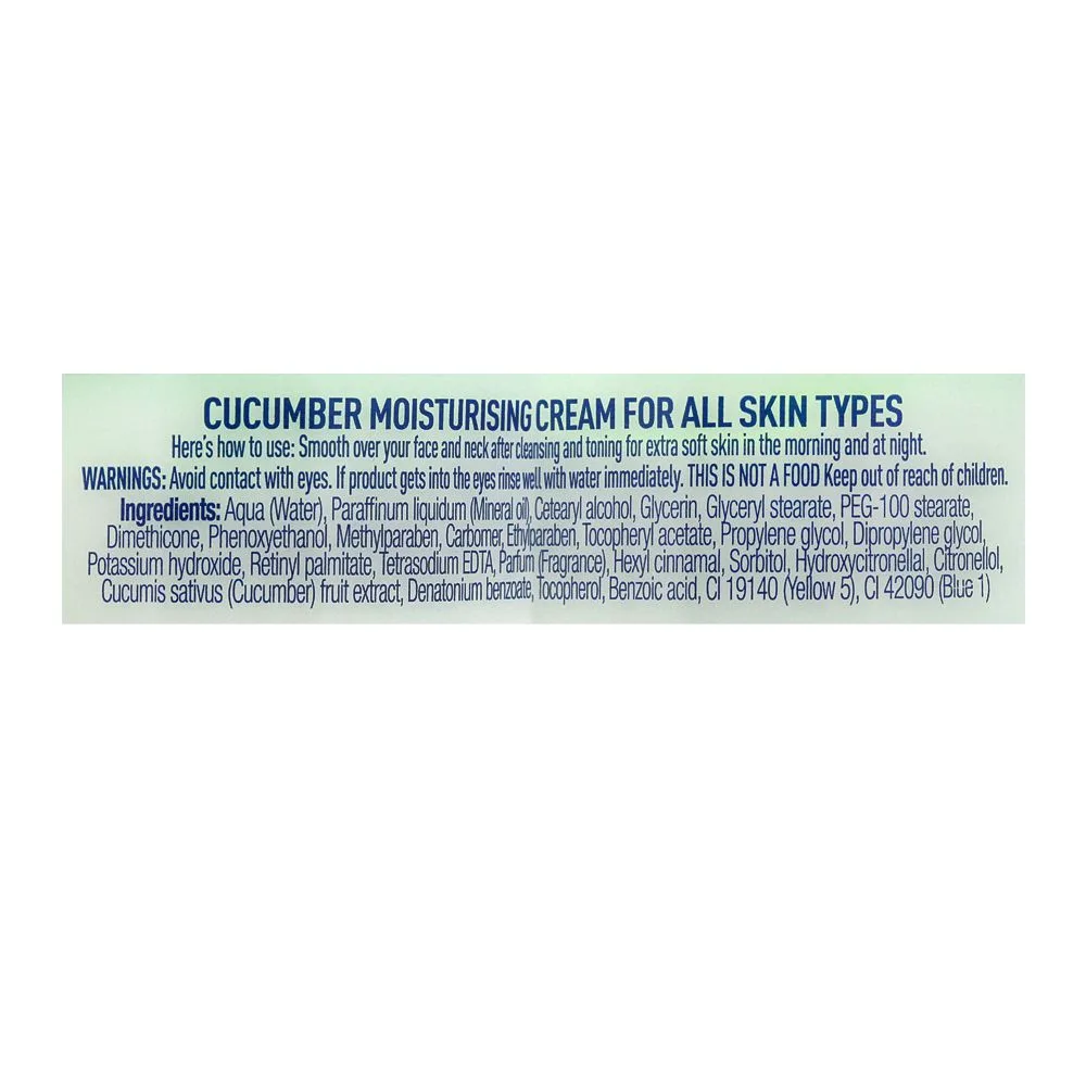 Comfortable casual boots cucumber moisturising cream, 100ml