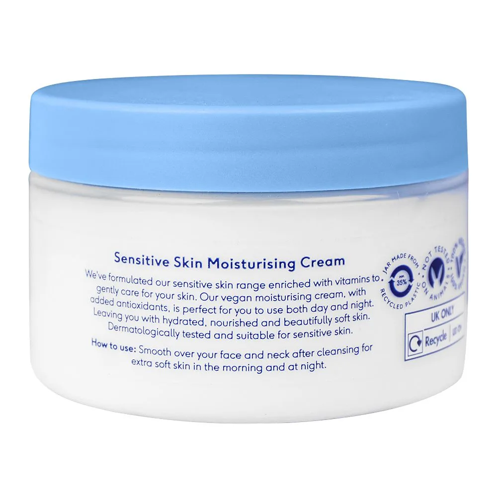 Side view of boots everyday fragrance free moisturizing cream, sensitive skin, 100ml