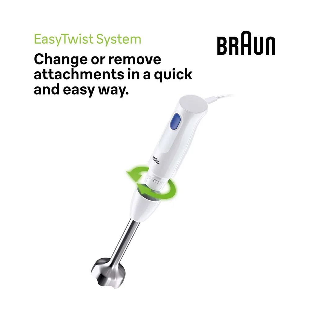 Side view of braun multiquick-1 hand blender metal, 450w, mq10.001m