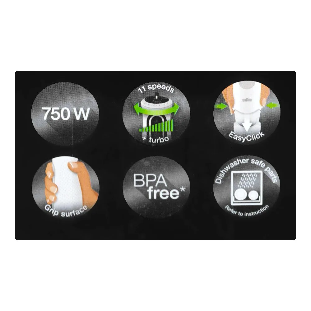 Premium everyday wear braun multiquick-3-hand blender, mq-3105b