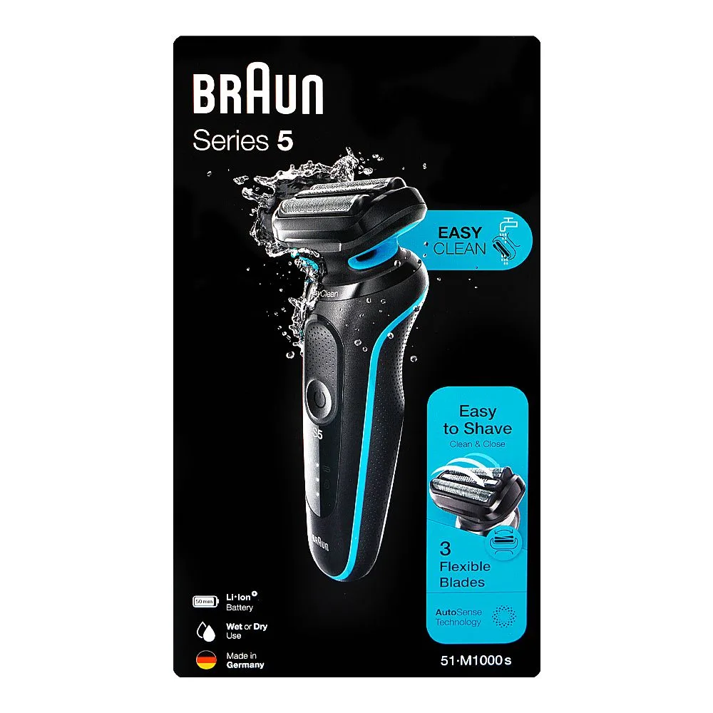 Comfortable casual braun series 5 wet & dry men shaver, black & blue, 51-m1000s