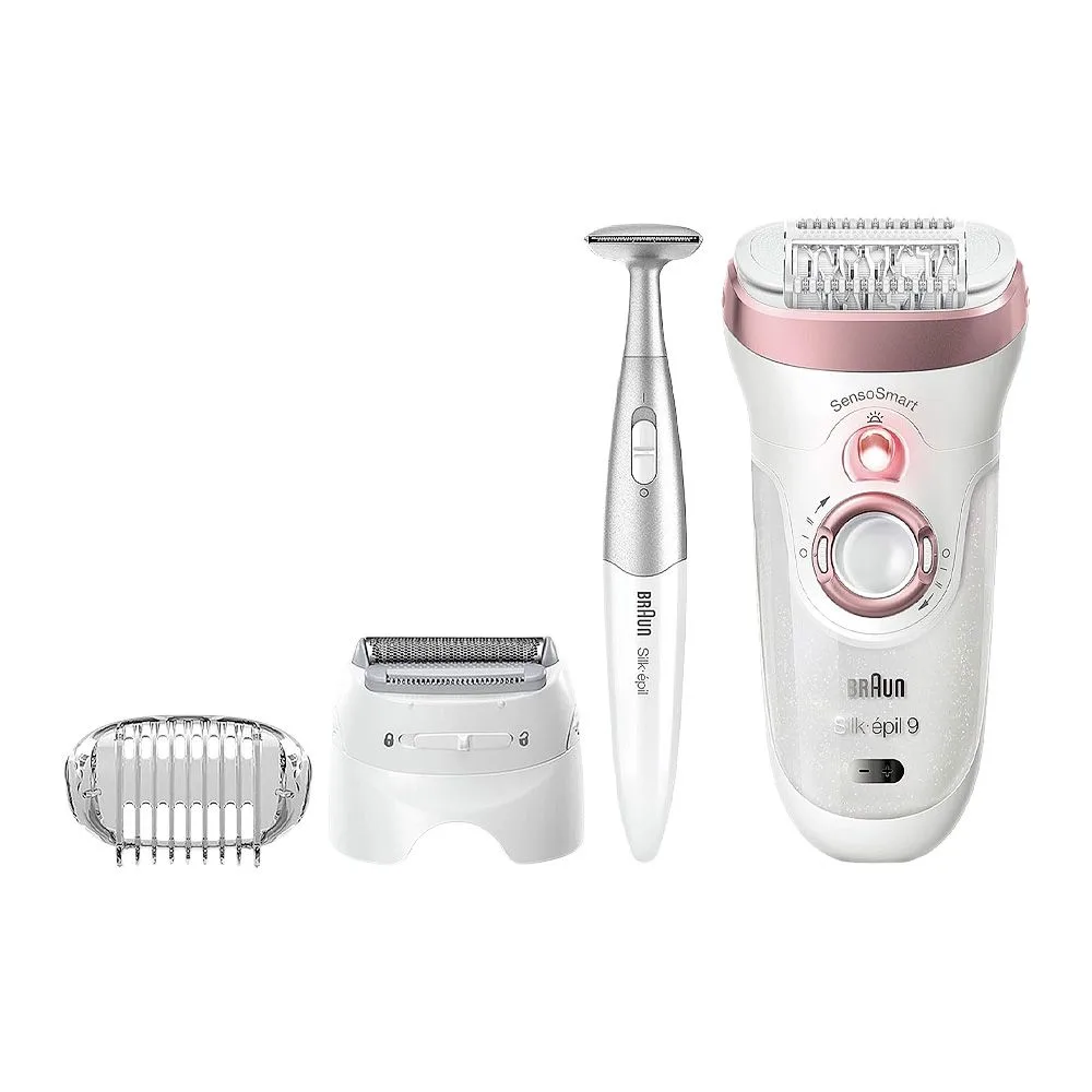 Braun Silk-epil 9 Wet & Dry Shaver & Trimmer, 9890 White/Pink