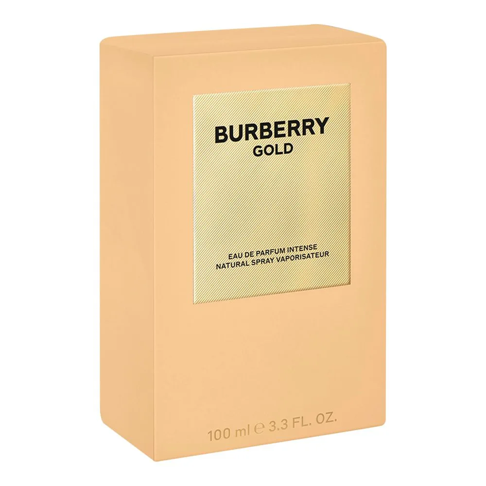 Side view of burberry gold intense, eau de parfum, for women, 100ml
