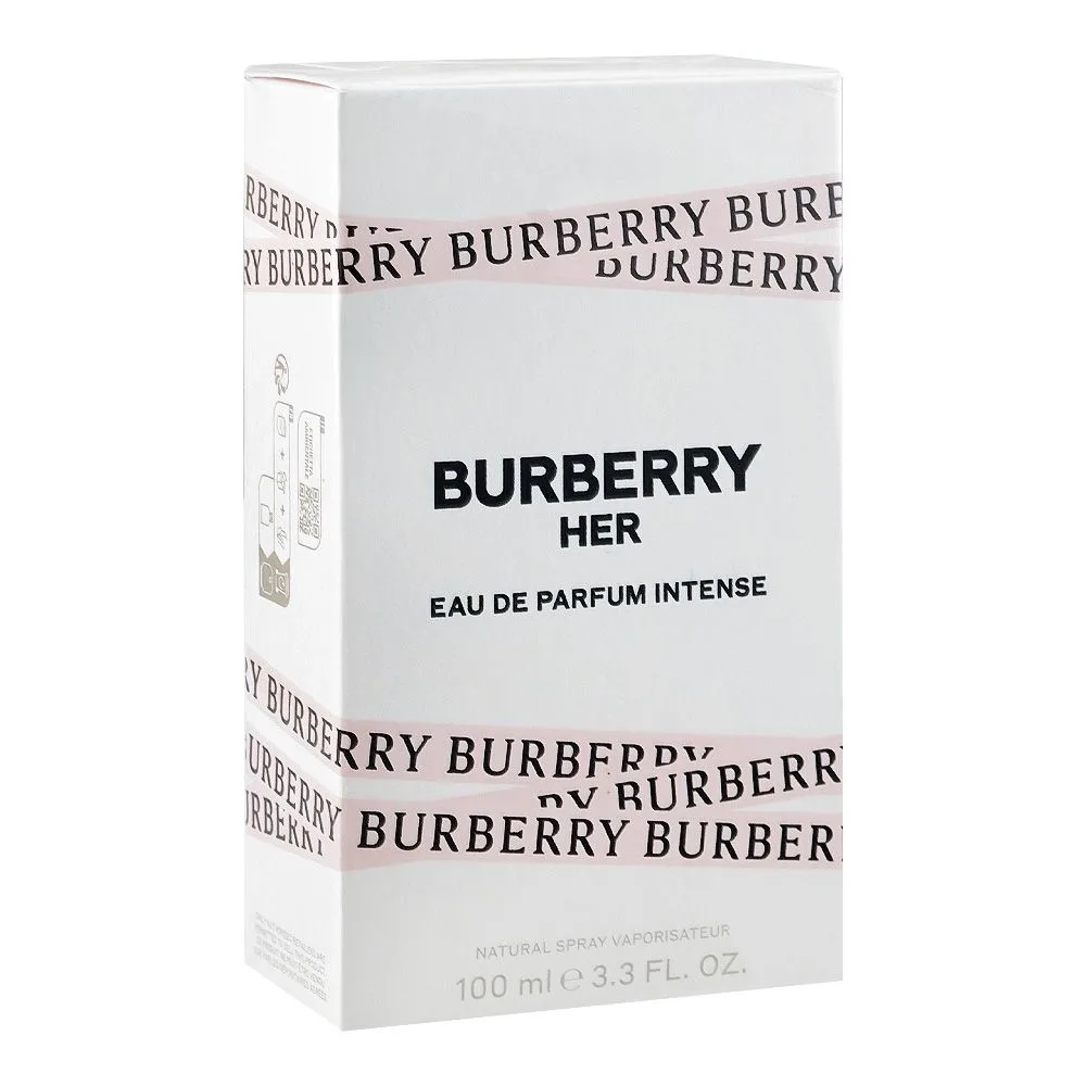 Side view of burberry her intense, eau de parfum, for women, 100ml