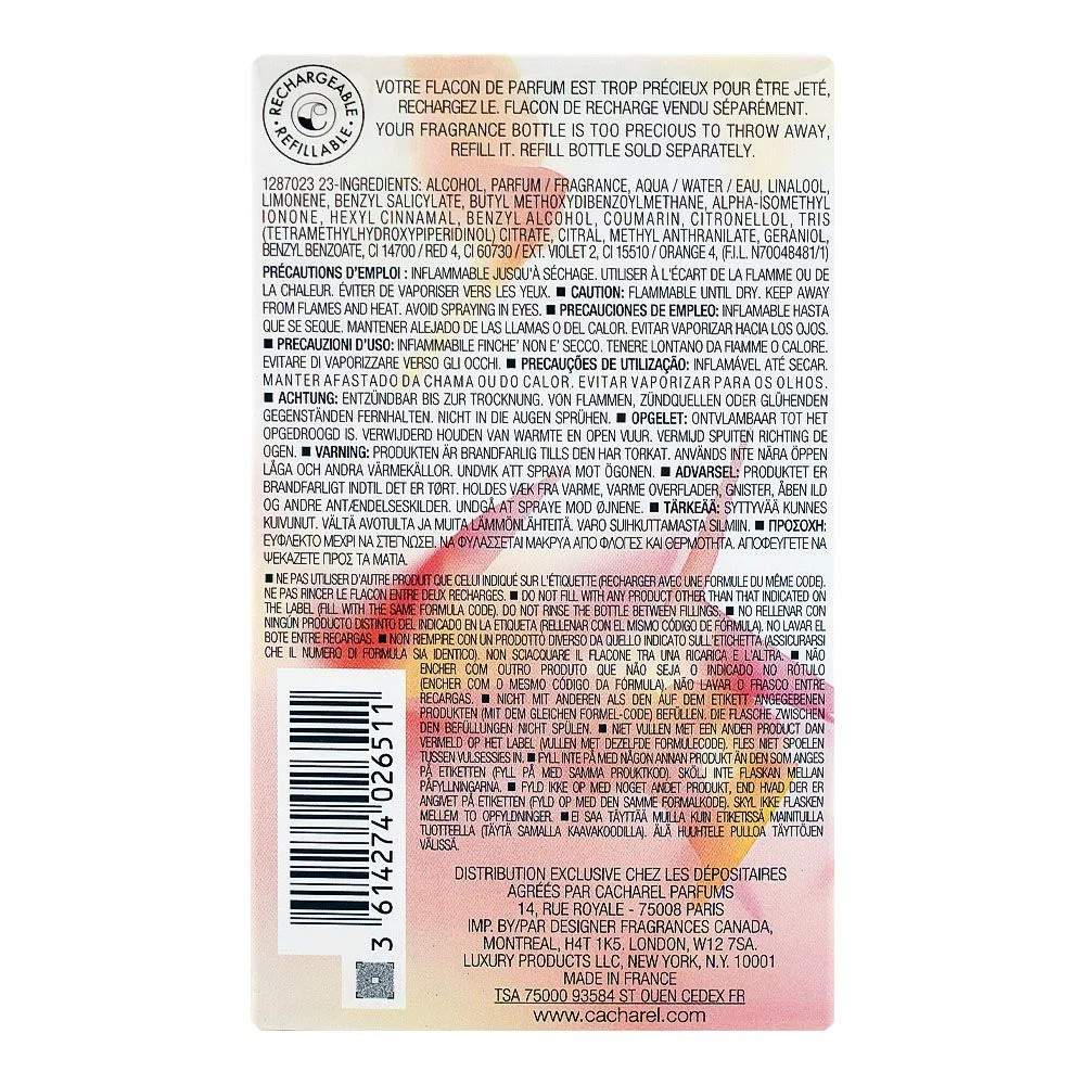 Comfortable casual cacharel ella ella, eau de parfum, for women, 100ml