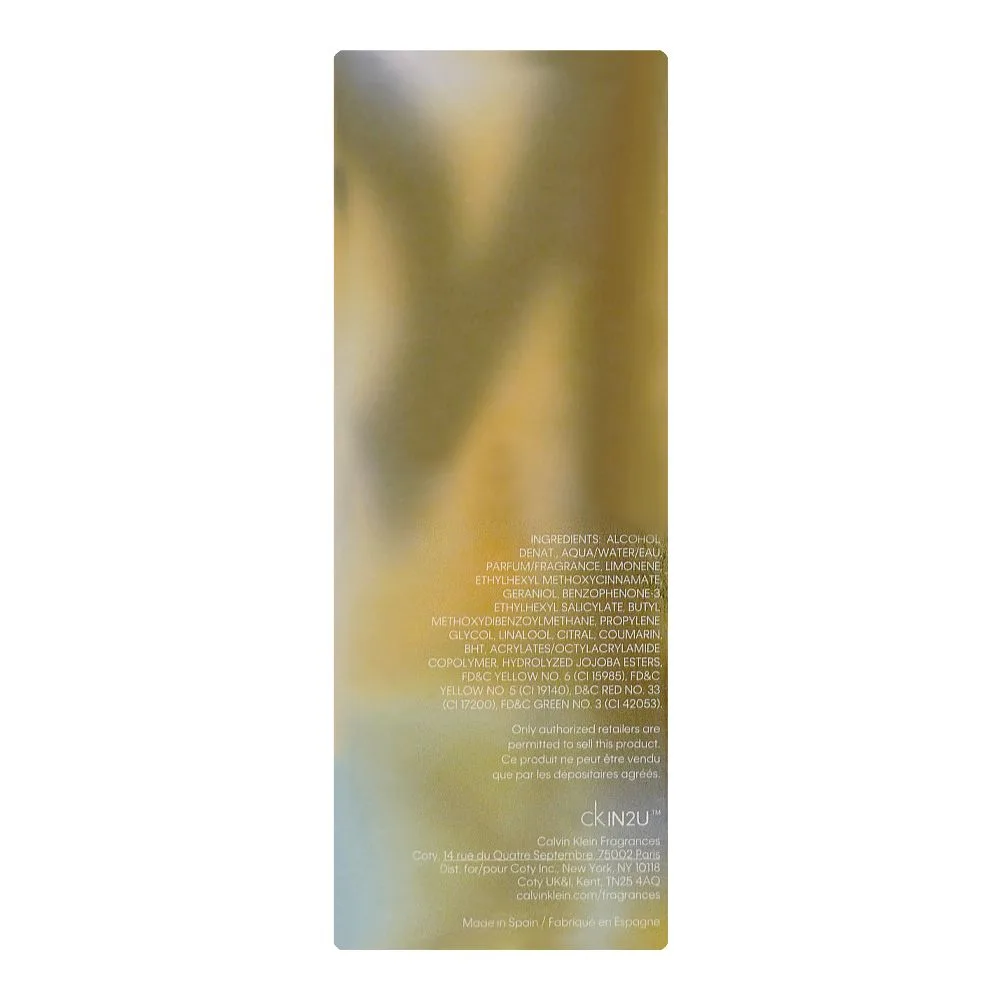 Side view of calvin klein ck in 2u women, eau de toilette, 150ml
