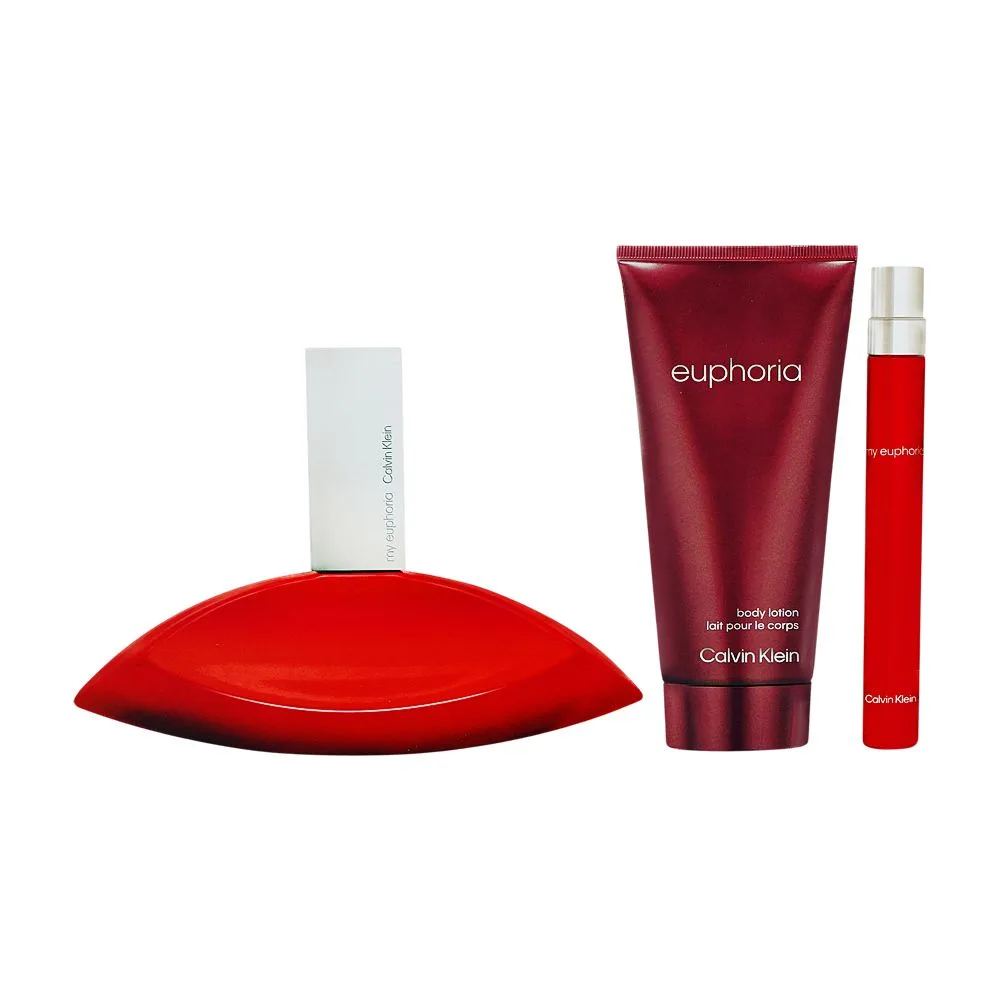 Calvin Klein My Euphoria Set For Women, Eau De Parfum 100ml+ Eau De Parfum 10ml + Body Lotion 100ml