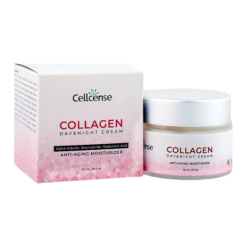 Cellcense Collagen Day & Night Cream, Niacinamide, Hyaluronic Acid, For All Types Of Skin, 50ml