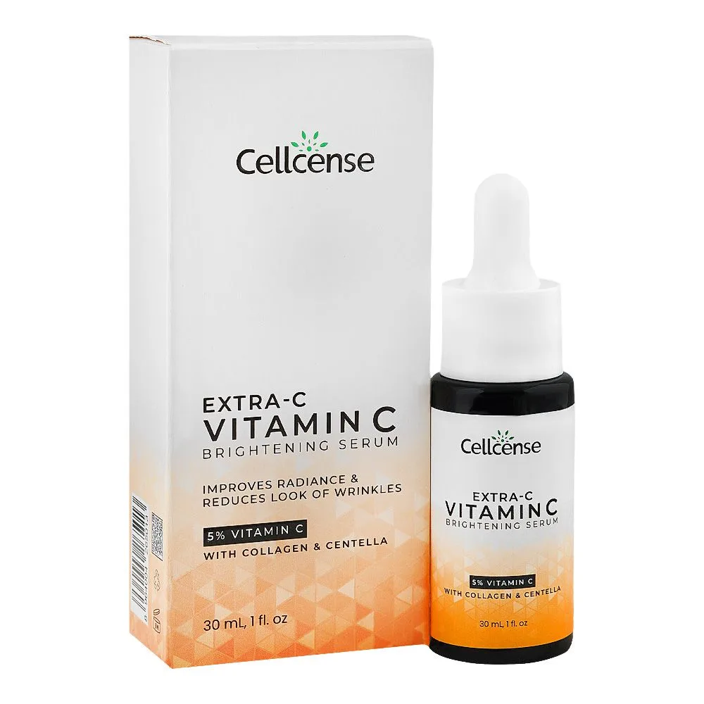 Cellcense Extra-C Vitamin C Brightening Serum, Niacinamide, Aloe vera, Paraben & Sulfate Free, For All Types of Skin, 30ml