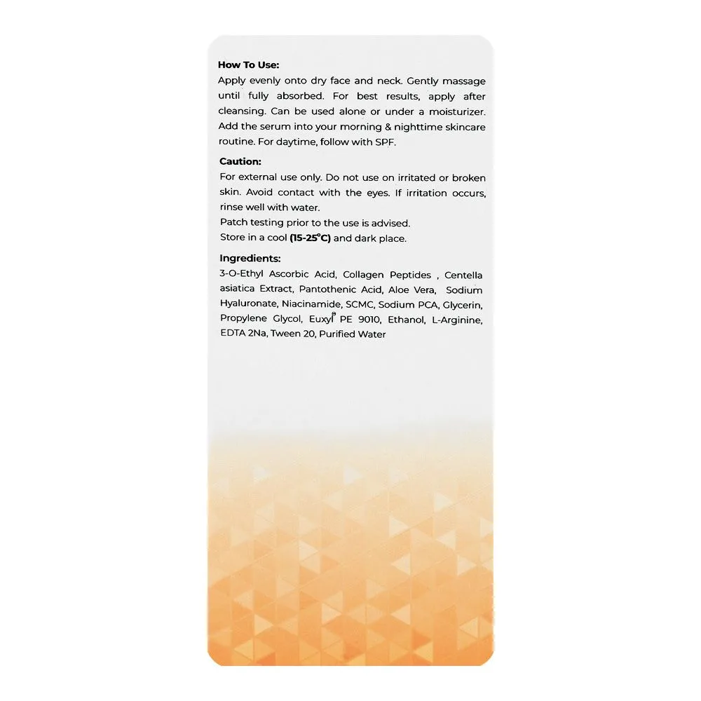 Side view of cellcense extra-c vitamin c brightening serum, niacinamide, aloe vera, paraben & sulfate free, for all types of skin, 30ml