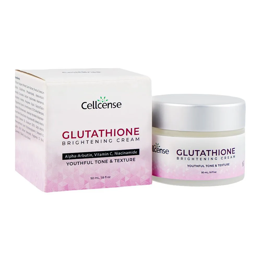 Premium everyday wear cellcense glutathione brightening cream, vitamin c, niacinamide, for all types of skin, 50ml