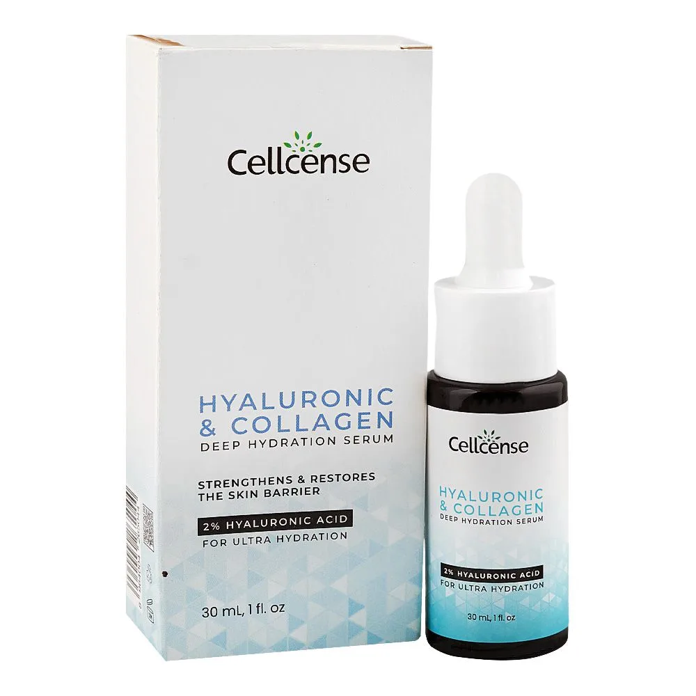 Cellcense Hyaluronic & Collagen Serum, Niacinamide, Aloe Vera, For All Types Of Skin, 30ml