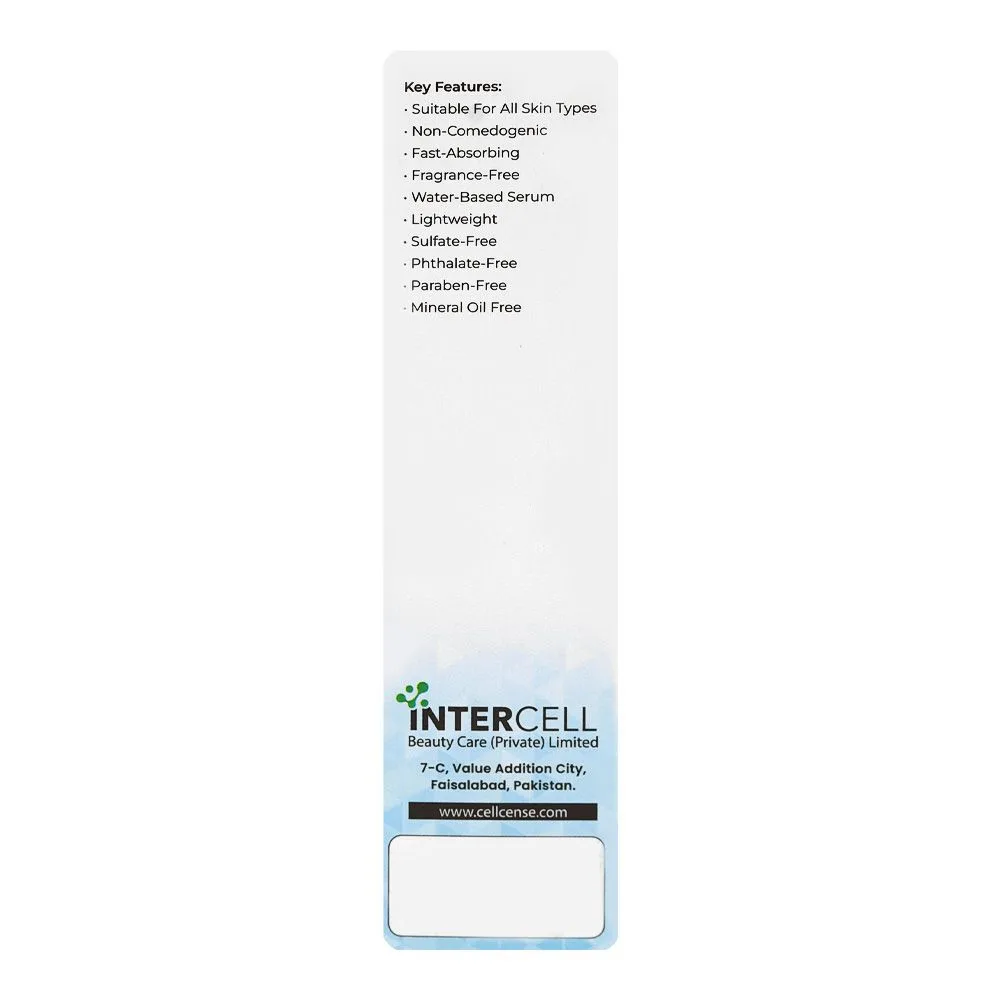 Comfortable casual cellcense hyaluronic & collagen serum, niacinamide, aloe vera, for all types of skin, 30ml