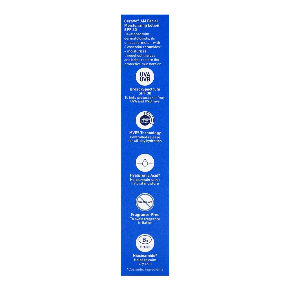 Comfortable casual cerave am/jour oil-free facial moisturizing lotion with spf-30, 89ml