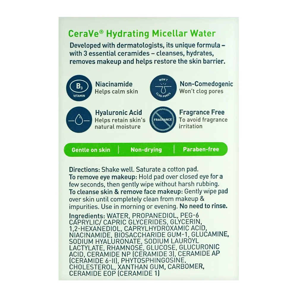 Comfortable casual cerave hydrating micellar water ultra gentle cleanser, 296ml