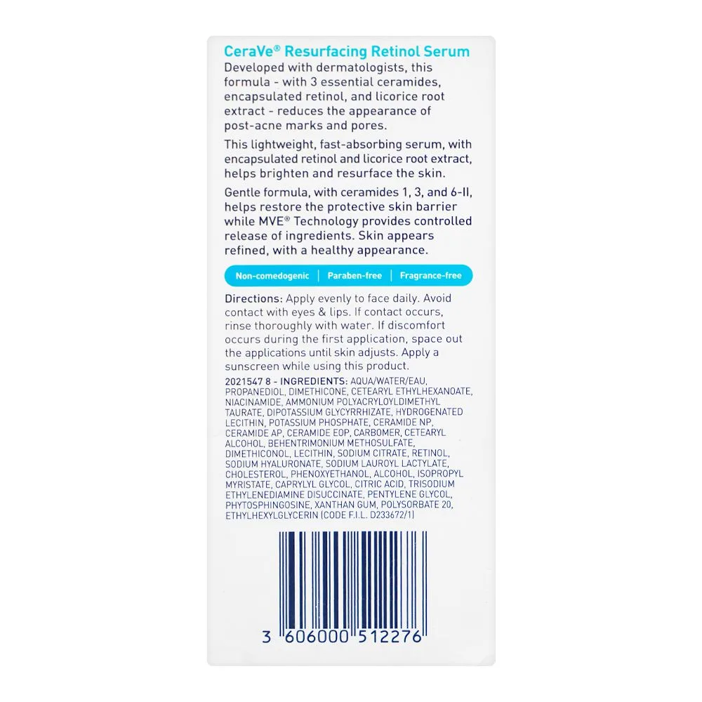 Comfortable casual cerave resurfacing retinol serum, for post-acne skin, 30ml