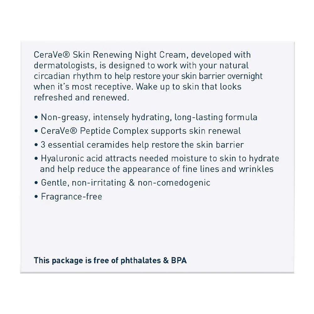 Comfortable casual cerave skin renewing night cream, 48g