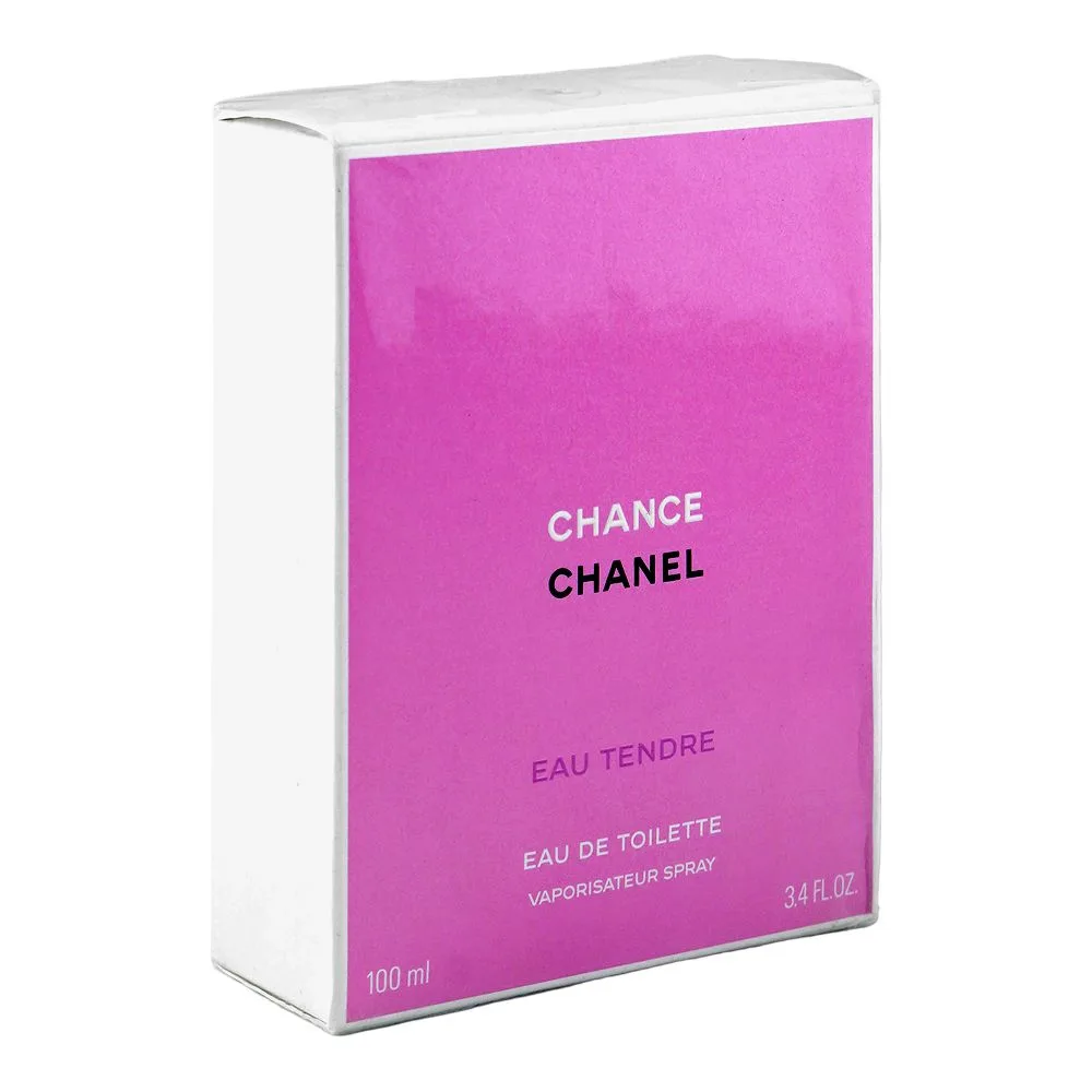 Side view of chanel chance eau tender, eau de toilette, for women, 100ml