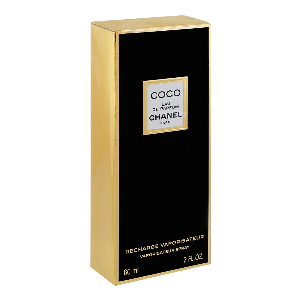 Side view of chanel coco, eau de parfum, for women, 60ml refill