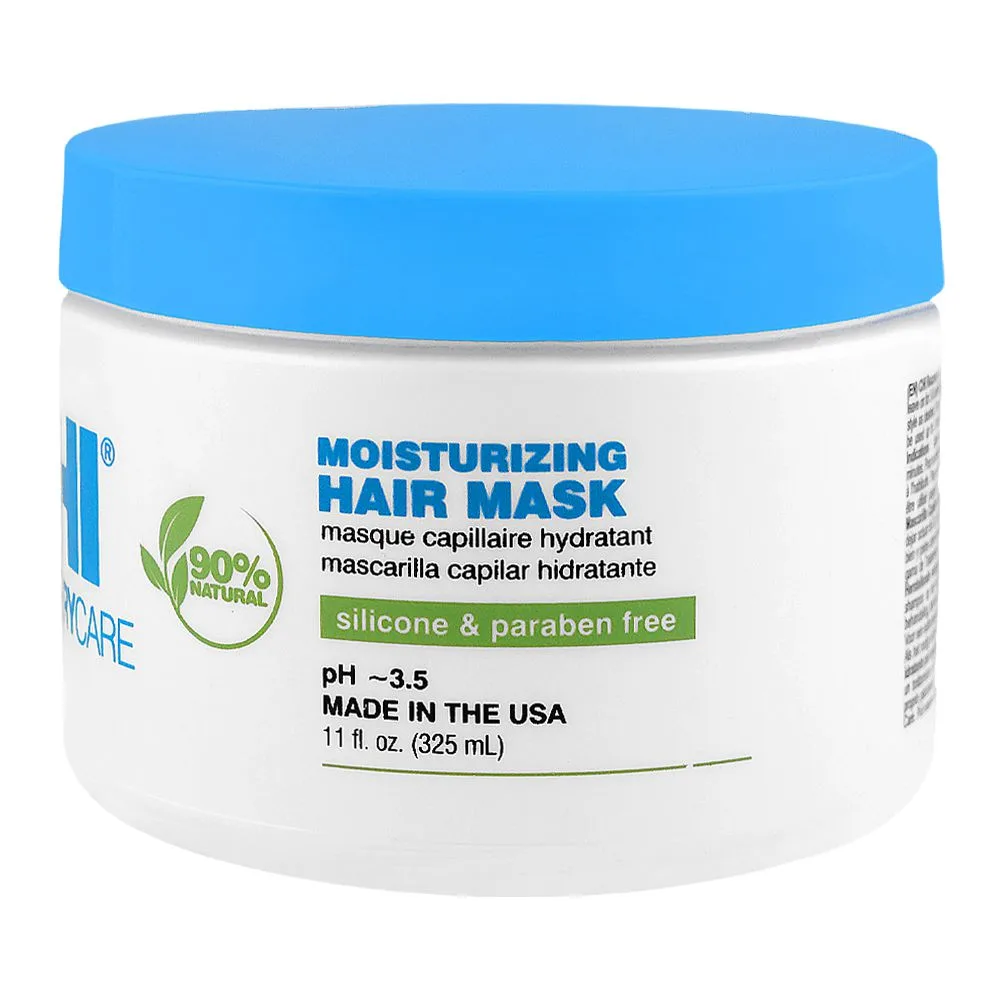 Side view of chi 90% natural recovery care moisturizing mask, silicone & paraben free, for damages hair, 325ml