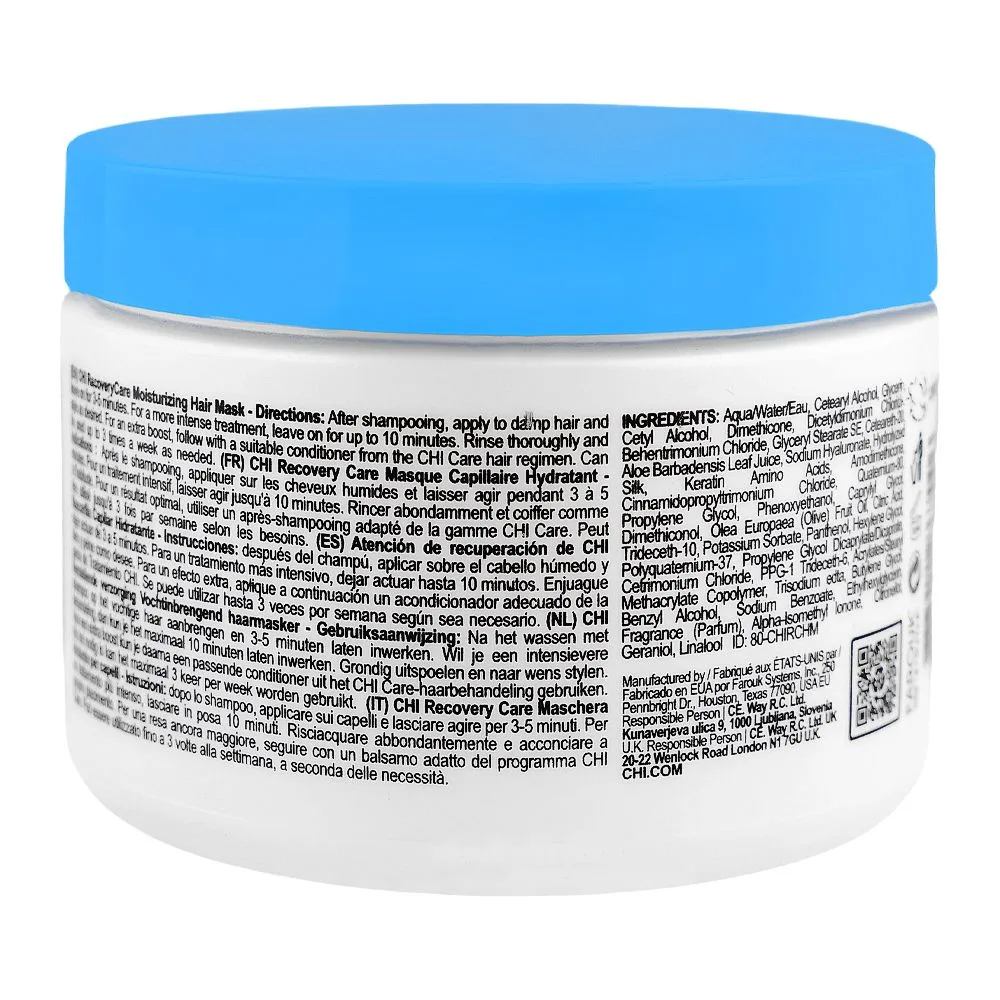 Comfortable casual chi 90% natural recovery care moisturizing mask, silicone & paraben free, for damages hair, 325ml