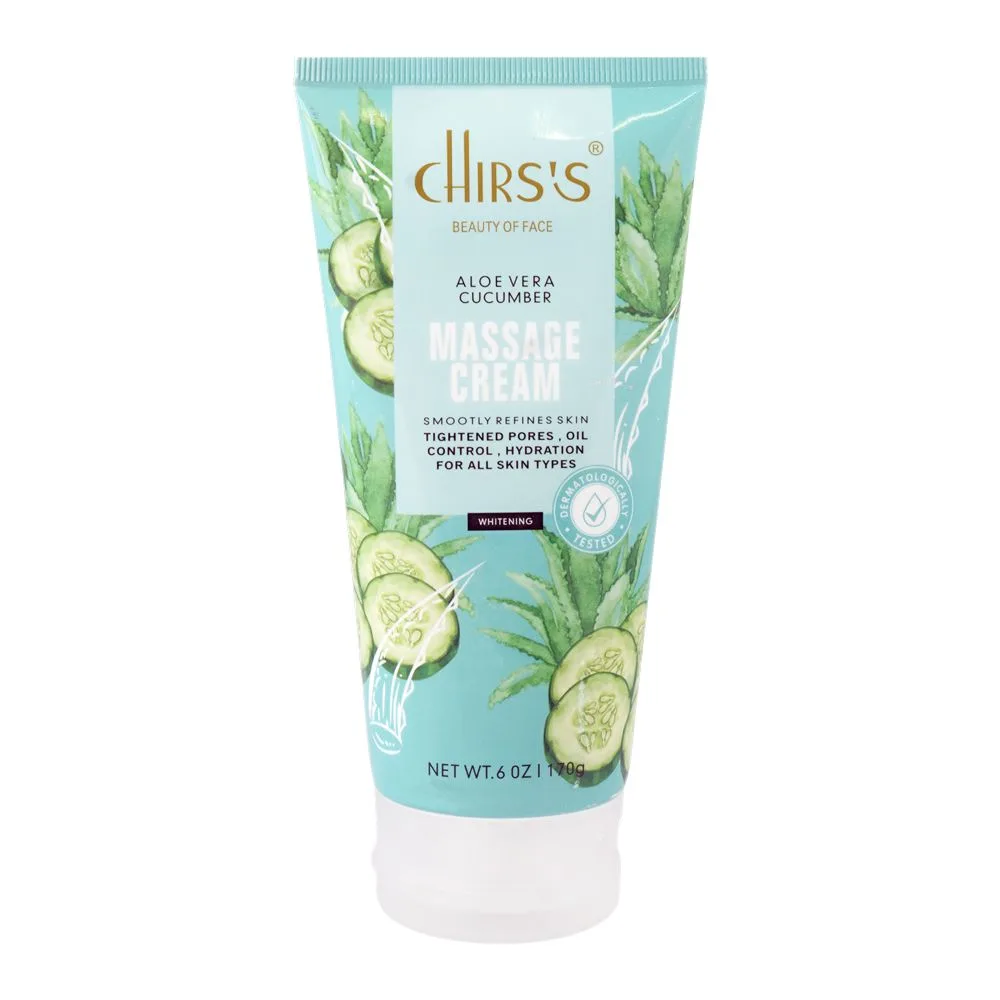Chirs's Beauty Of Face Aloe Vera Cucumber Massage Cream, Paraben & Sulfate Free, For All Types Of Skin, 170g