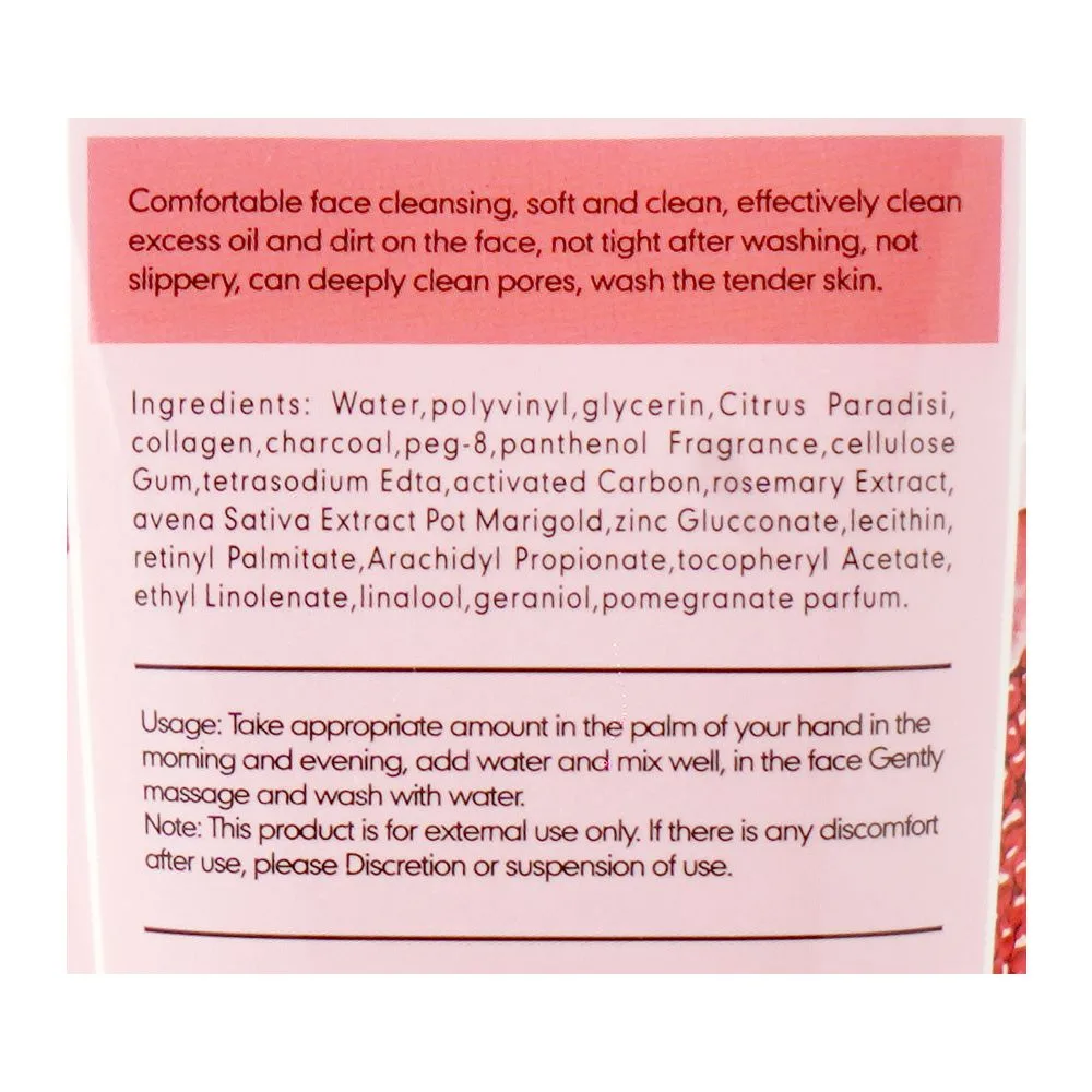 Comfortable casual chirs's beauty of face pomegranate essence gentle cleansing & acne control cleanser, paraben & sulfate free, for all types of skin, 170g