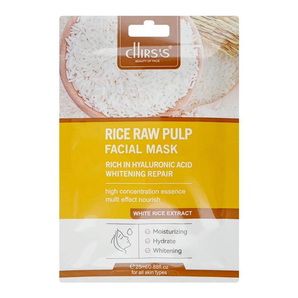 Chirs's Professional Beauty Of Face Rice Raw Pulp Facial Mask, Glycol, Glycerin, For All Types Of Skin, 25ml