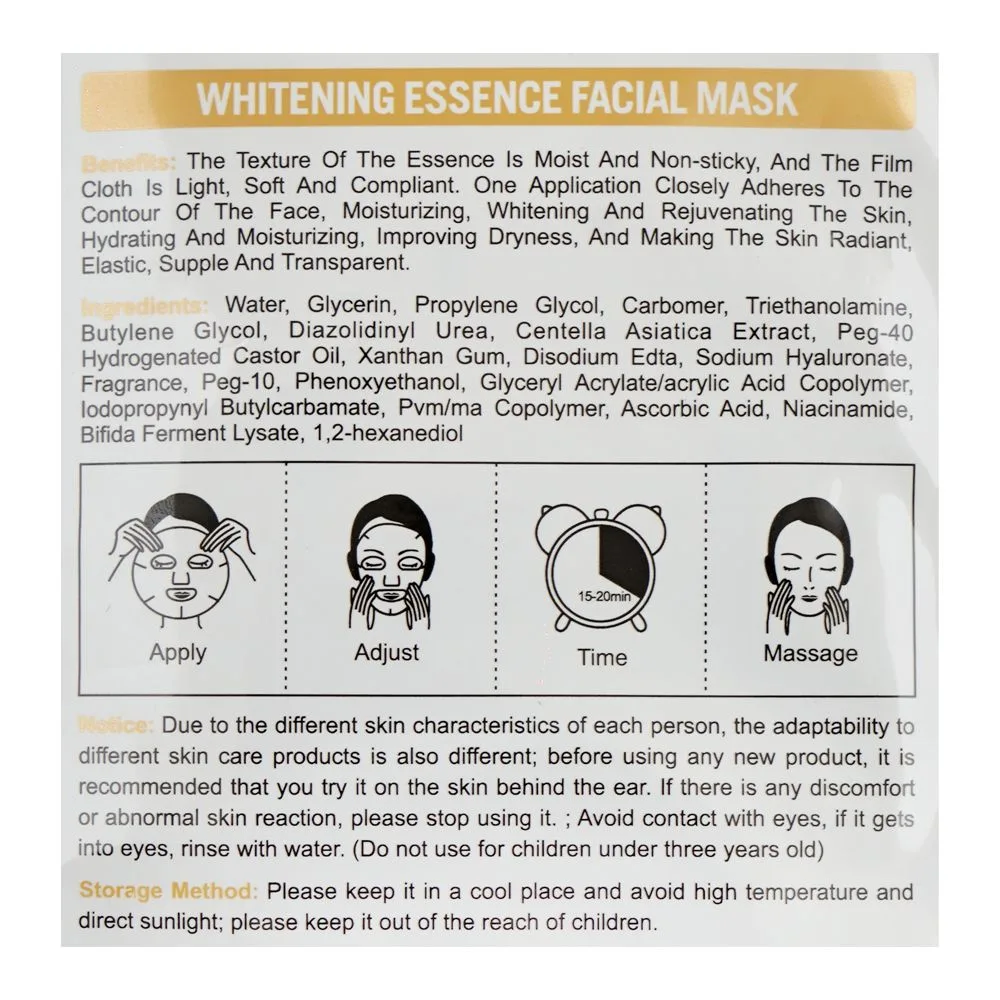 Comfortable casual chirs's professional beauty of face whitening essence facial mask, vitamin c, niacinamide, for skin whitening, 25ml