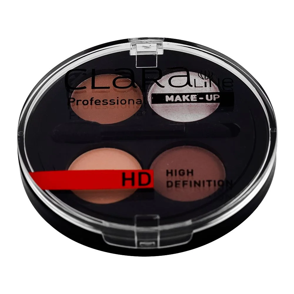 Side view of claraline profional high definition quadro eyeshadow, paraben free, 284, 0.8g x 4-pack