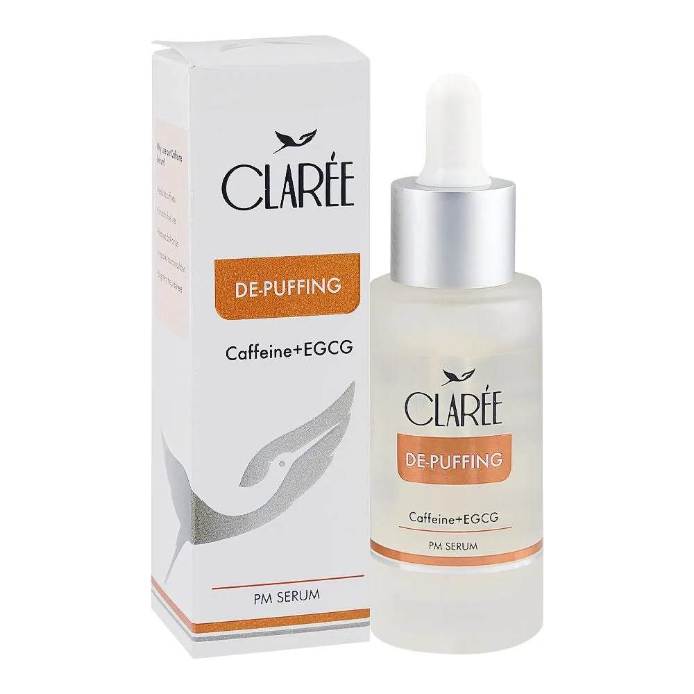 Claree De-Puffing Caffeine + EGCG Serum, For Dark Circles, Fine Lines & Puffiness, 30ml