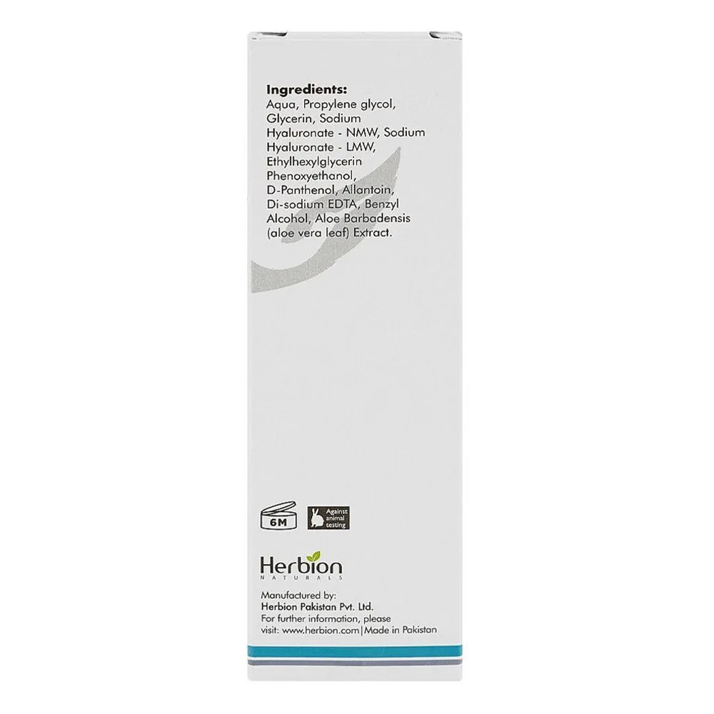 Side view of claree hydrating hyaluronic acid 2% + b5 serum, strengthens skin barrier, 30ml