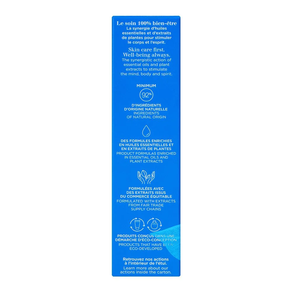 Side view of clarins eau ressourcante eau de soins treatment fragrance, 50ml