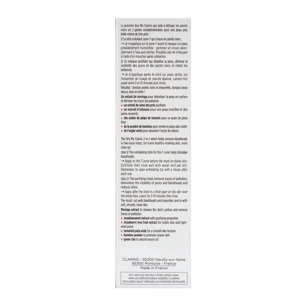 Comfortable casual clarins my clarins clear-out, blackhead expert facial stick + mask, 50ml