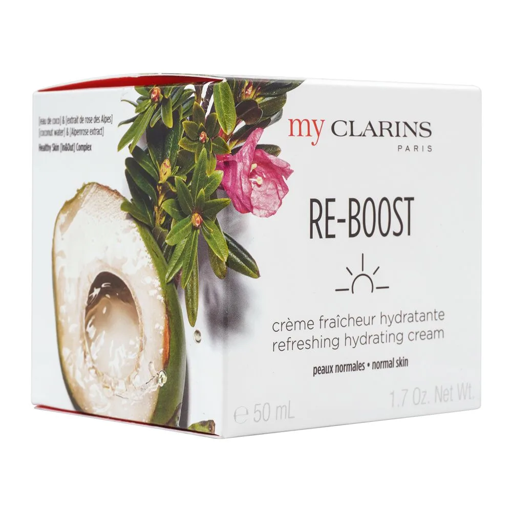 Side view of clarins my clarins re-boost refreshing hydrating cream, 50ml