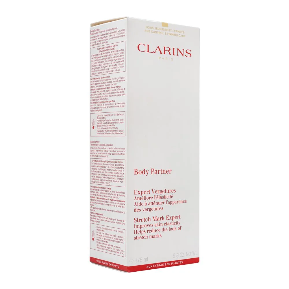 Comfortable casual clarins paris body partner stretch mark expert, 175ml