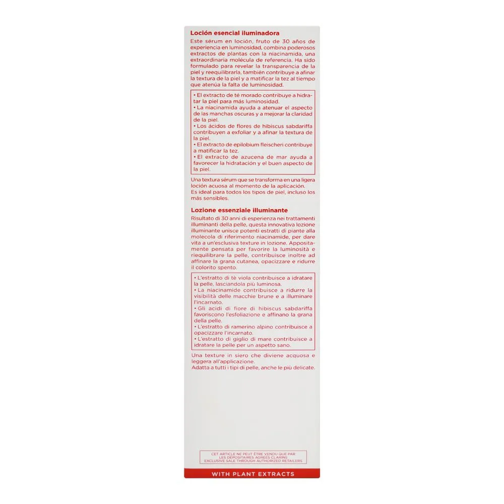 Comfortable casual clarins paris bright plus advanced essential brightening lotion with serum, for all types of skin, 150ml