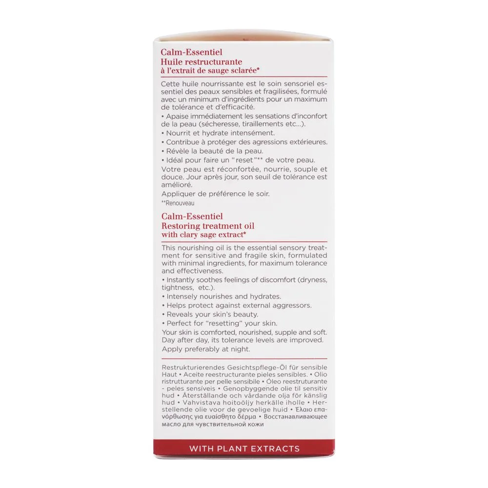 Premium everyday wear clarins paris calm-essentiel restoring treatment oil, with clary sage extract, 30ml