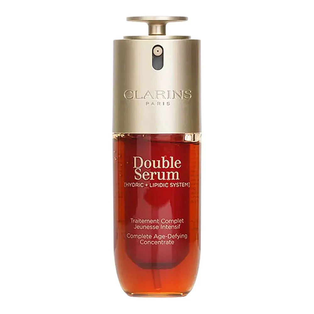 Clarins Paris Double Serum Complete Age-Defying Concentrate, Hydric + Lipidic System, For All Types Of Skin, 50ml