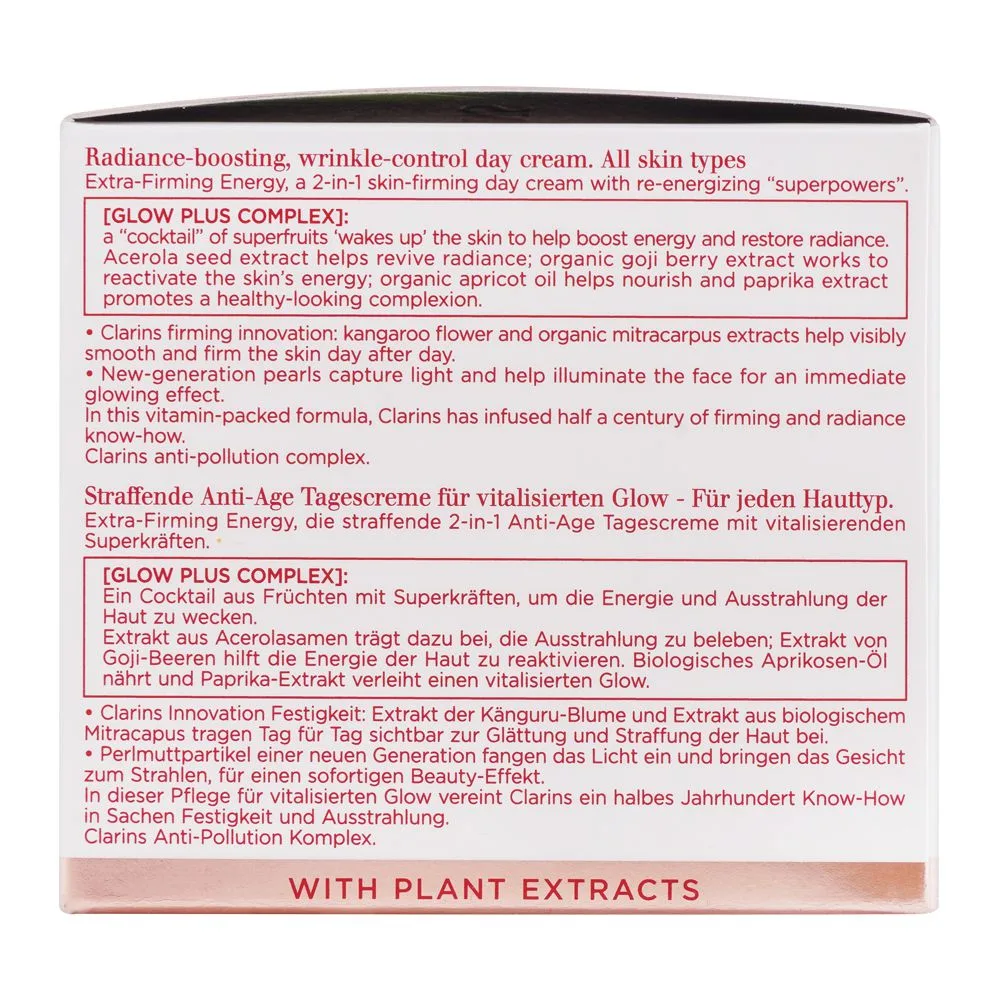 Comfortable casual clarins paris extra-firming energy radiance boosting wrinkle-control day cream, 50ml