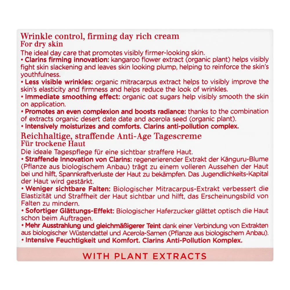 Comfortable casual clarins paris extra firming jour day rich cream, for dry skin, 50ml
