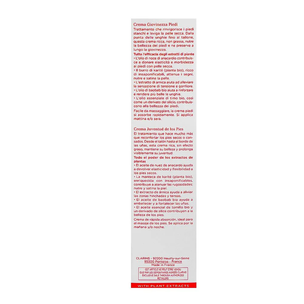 Comfortable casual clarins paris foot beauty moisturizing treatment cream, 125ml